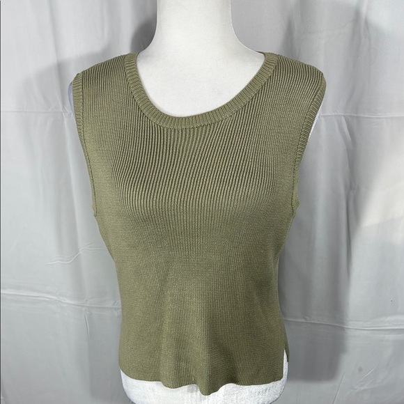 VINTAGE CARLISLE 100% SILK SAGE KNIT JACKET & TANK SET L - Picture 12 of 14